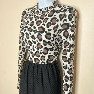 Leopard Print Skirt Long Dress M